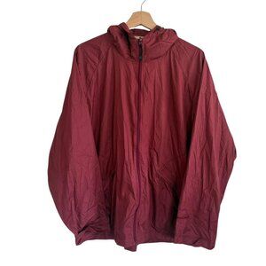 WOOLRICH BURGUNDY MAROON LIGHTWEIGHT WATERPROOF OUTDOOR WINDBREAKER JACKET LARGE